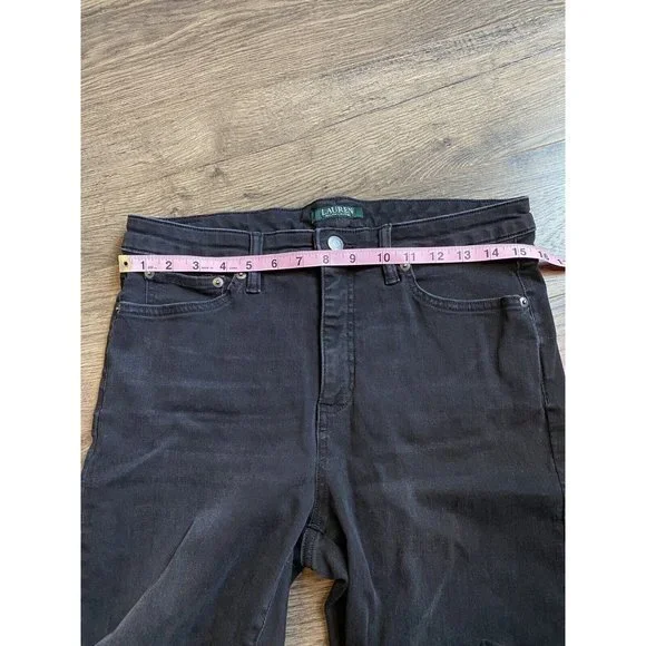 EUC Womens Lauren Ralph Lauren Premier Skinny Ankle Black Stretch Size 12 - Picture 8 of 11